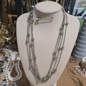 Elegant Silver Layered Necklace